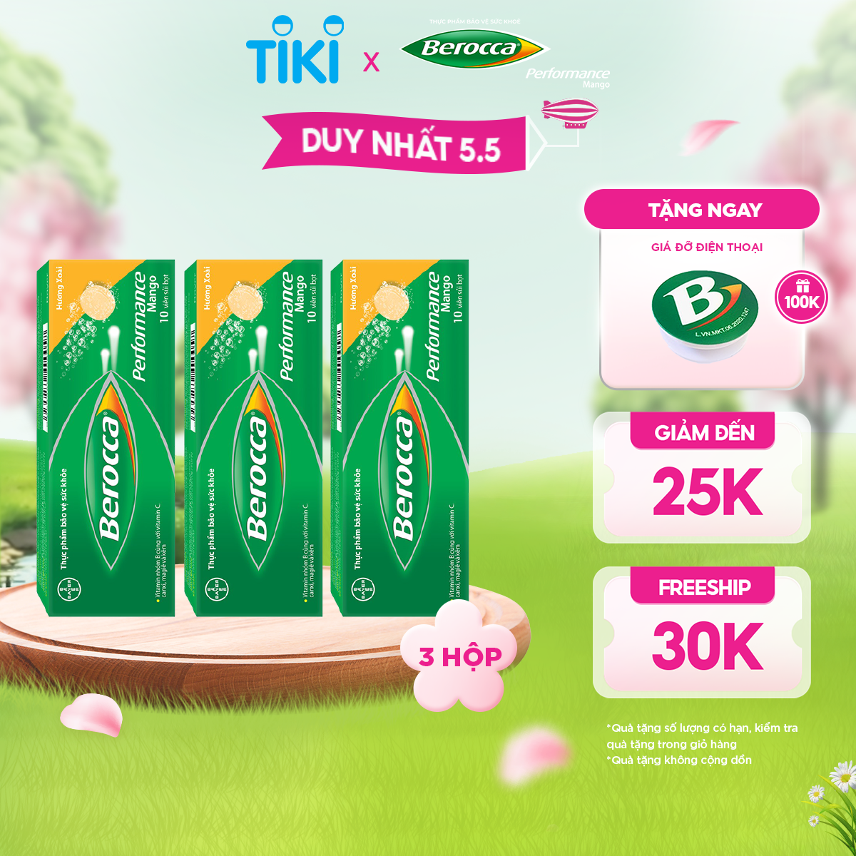 Combo 3 Hộp Viên Sủi Bổ Sung Vitamin BEROCCA Performance Hộp 10 Viên x3 Hỗ Trợ Tăng Cường Sức Đề Kháng