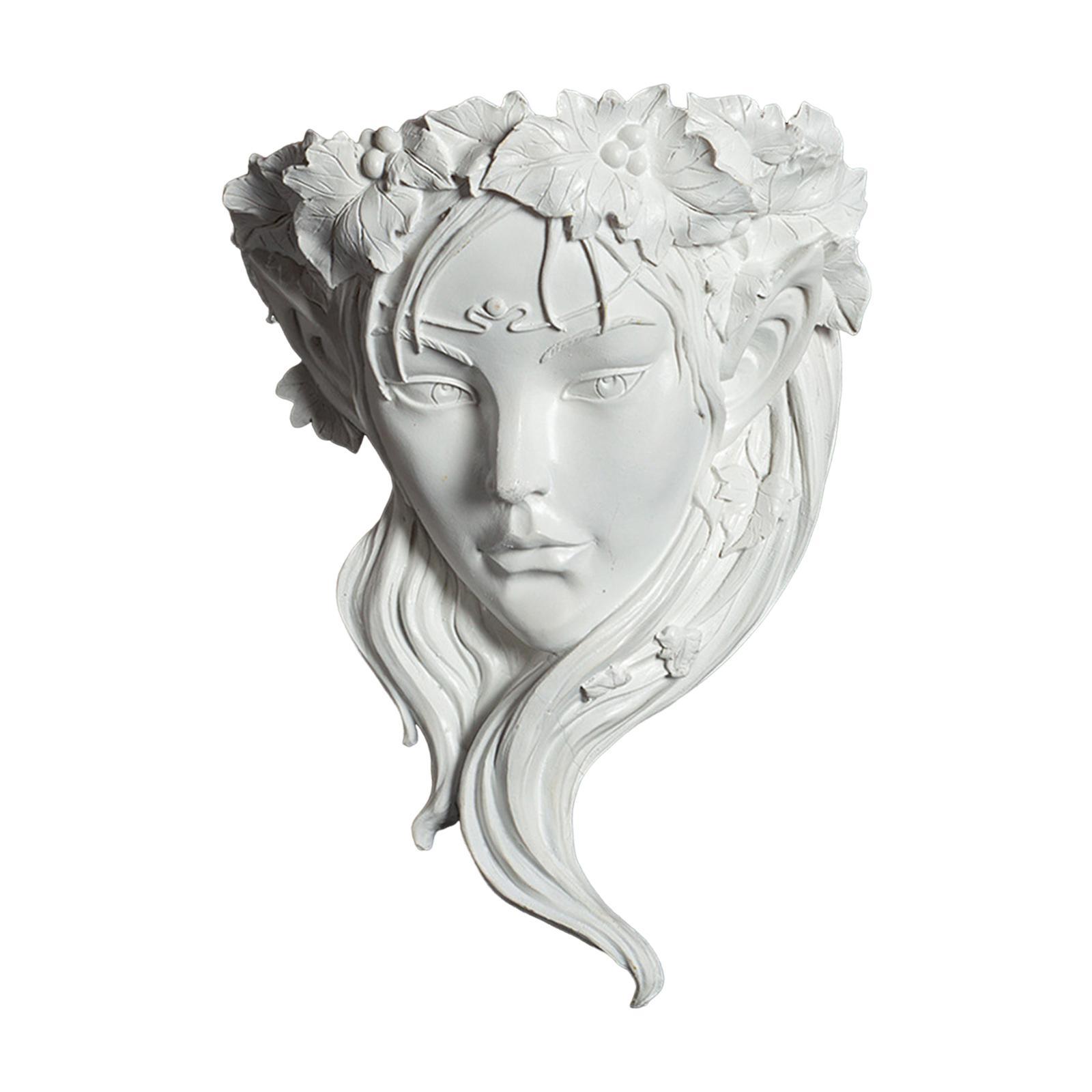 Wall Hanging Angel Planter Vase Goddess Statue Resin Crafts Creative Head Flower Pots Wall Art Planter Pots for Home Porch Living Room