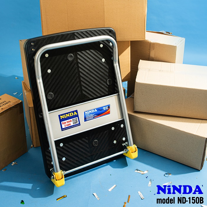 Xe đẩy 150kg Ninda X150B, tay gấp gọn, không han gỉ