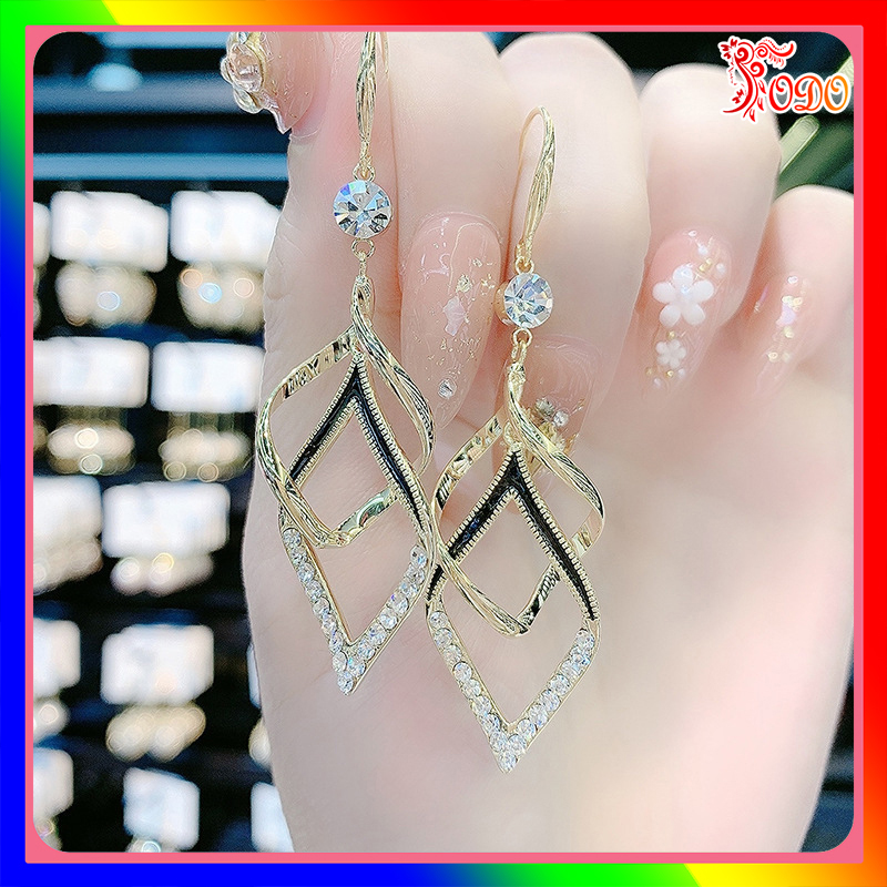 Bông tai kiểu đính đá đơn giản trẻ trung sang chảnh lấp lánh thanh lịch IY115 đi làm xuân hè  - [Thời Trang ToDo]