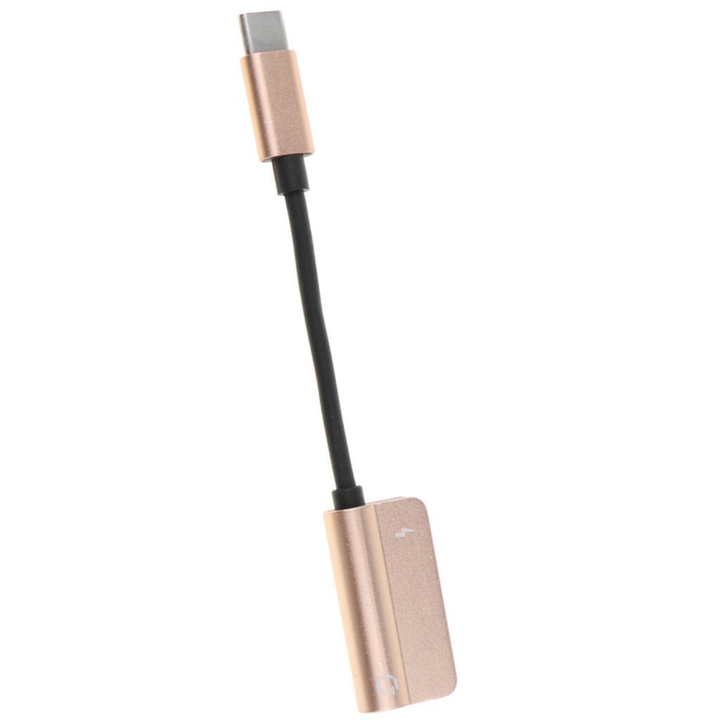 2-5pack Type C to 3.5mm Headphone Audio Adapter and USB-C Charging Cable Rose