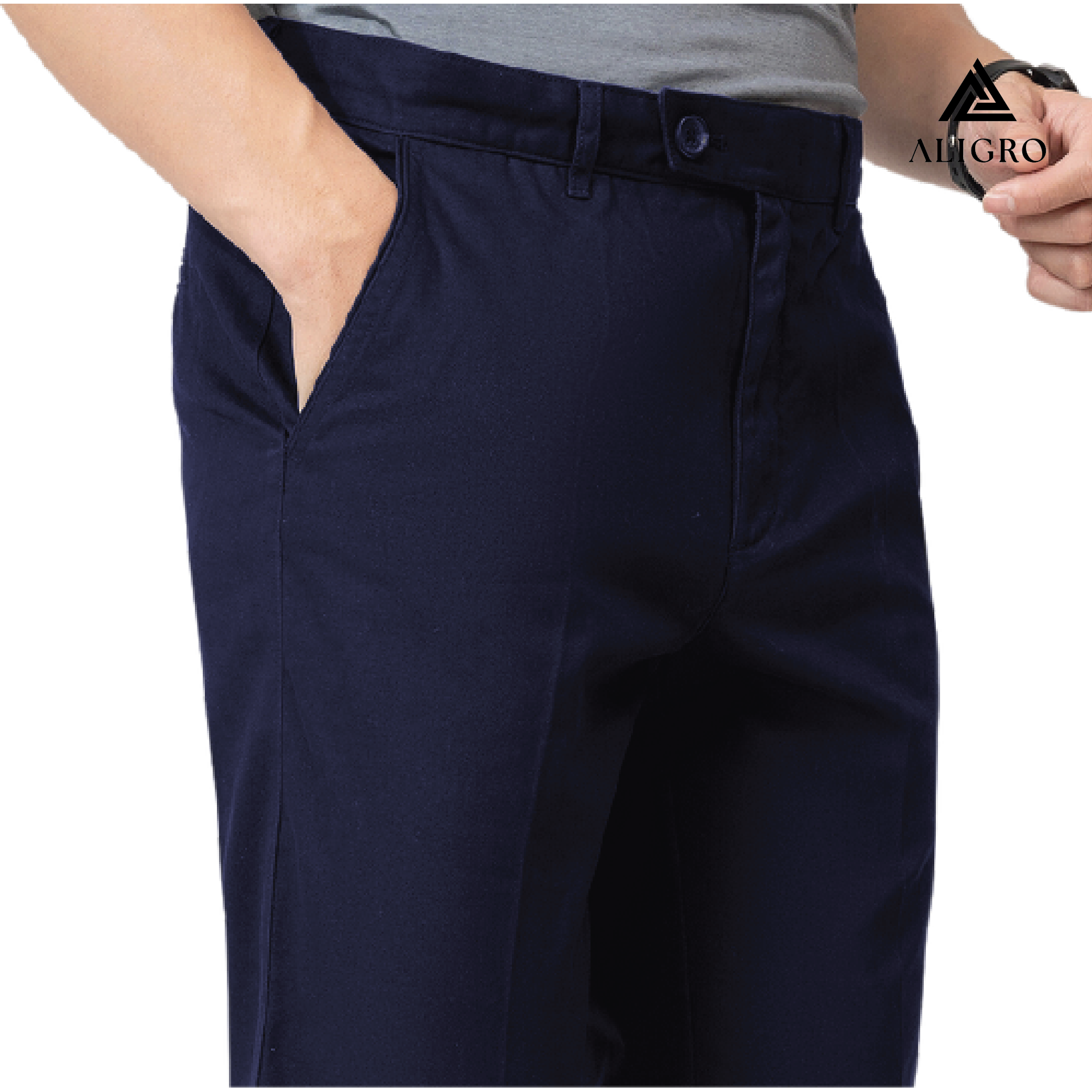 Quần kaki nam, quần thô dáng SlimFit, chất liệu vải kaki cao cấp bền đẹp, thiết kế cạp đính đỉa, ống đứng ALIGRO ALGK043