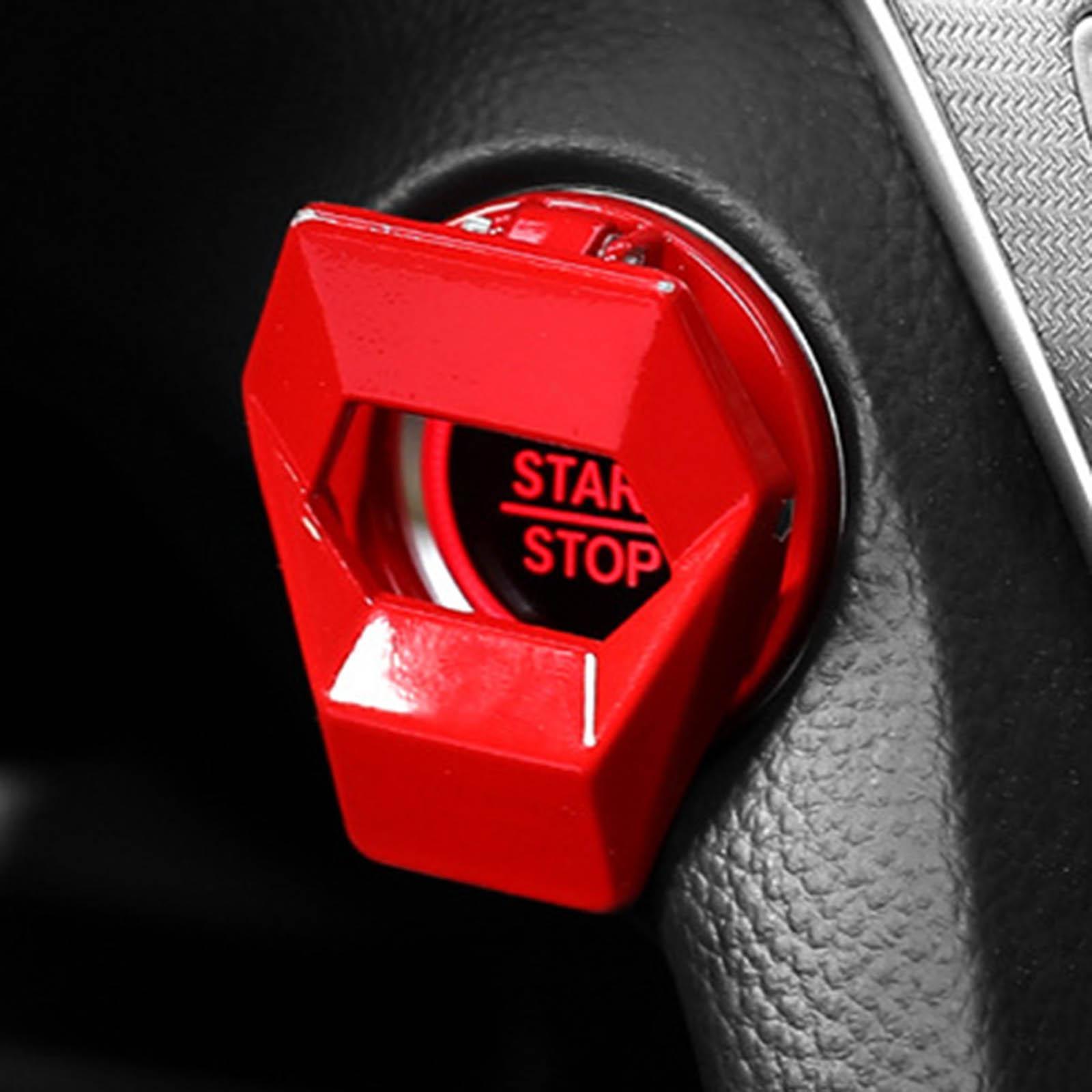 Car One Key Start Button Protective Cover, Made of High Quality Alloy Material Wear Resistant