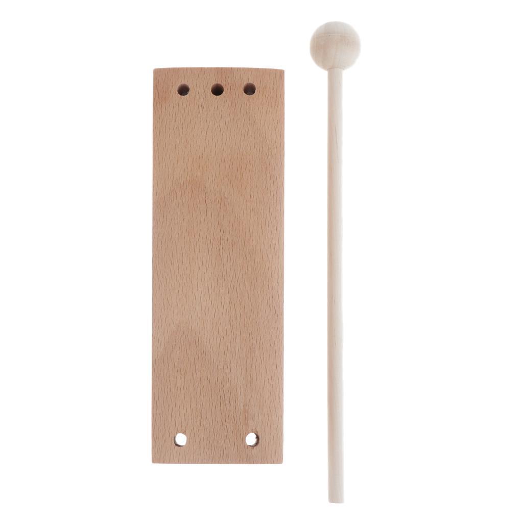 Wooden Percussion Block with Mallet for Kids Music Development Toy Gift