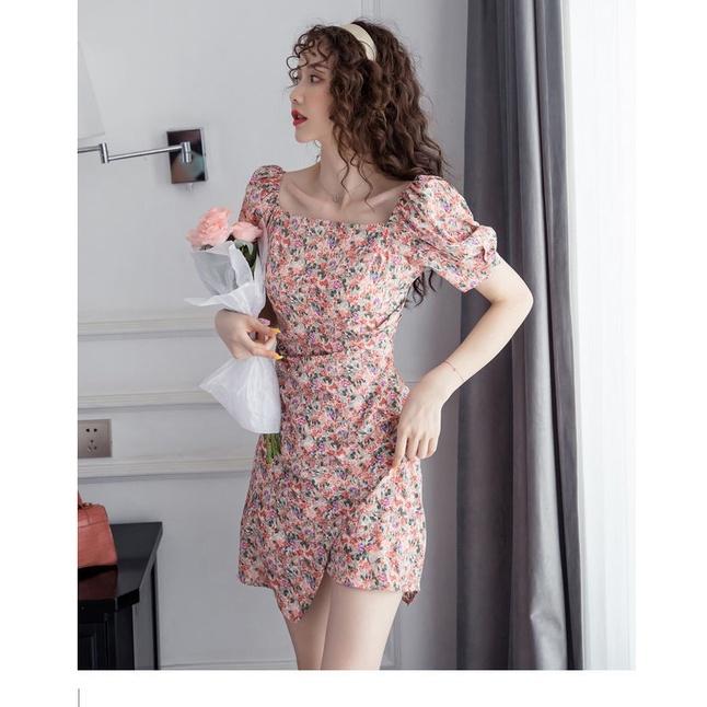 Đầm Xếp Ly Eo Tà Xéo Cổ U Điệu Đà Cực Xinh - BY1135