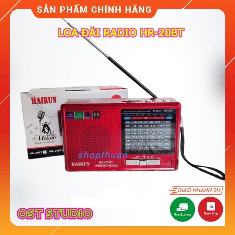 Đài Radio HAIRUN HR-20BT FREE SHIP Chạy USB , Thẻ Nhớ , Kiêm Đèn Pin . Bắt Sóng Cực Tốt , Loa To , Dễ Sử Dụng