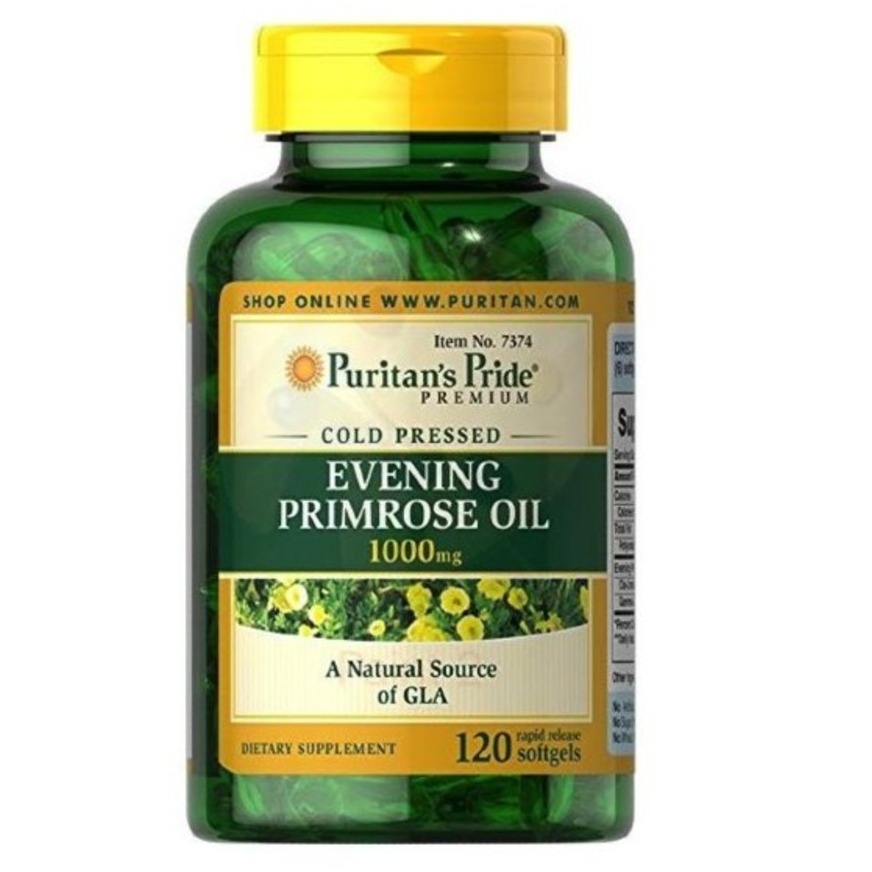 Tinh dầu hoa anh thảo Mỹ Evening Primrose Oil Puritan's Pride giúp cân bằng nội tiết tố nữ, giảm mụn trứng cá, làm đẹp da- QuaTangMe Extaste - 120v