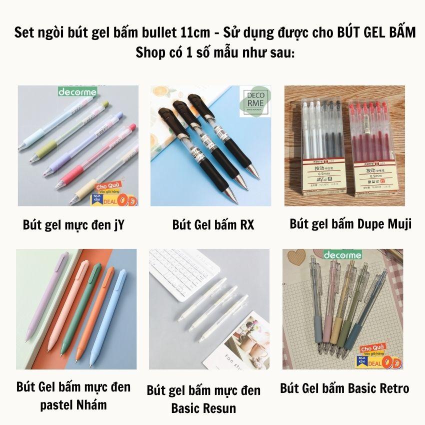 Set ngòi resun JIYI bút gel bấm bullet 11cm dùng cho bút gel bấm