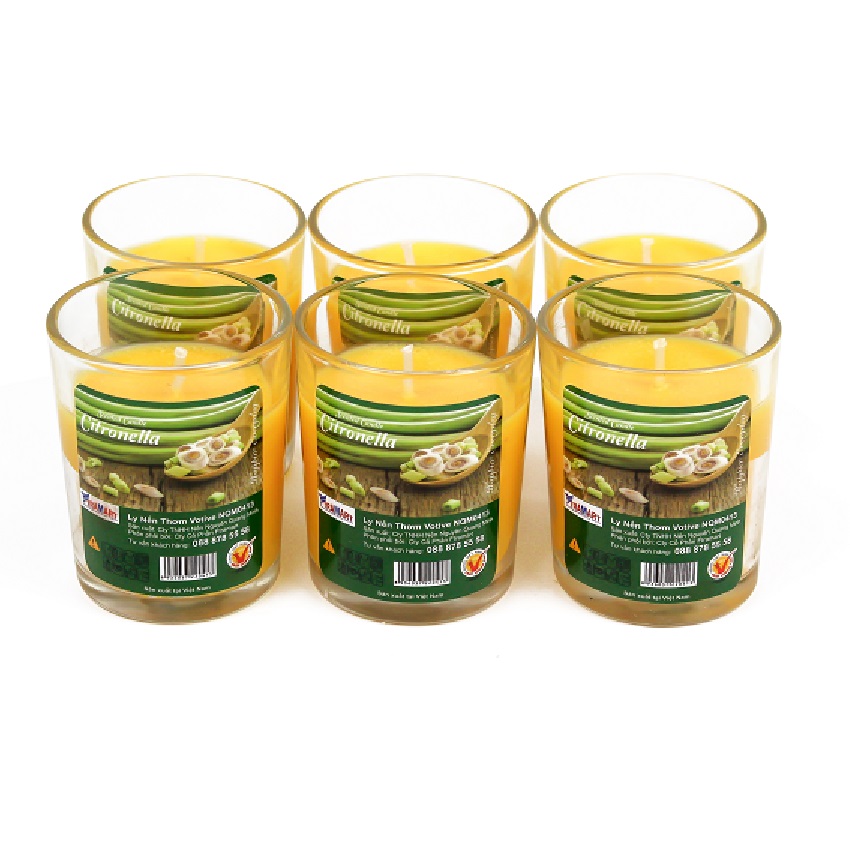 Hộp 6 ly nến thơm votive Miss Candle FTRAMART NQM0413 Citronella