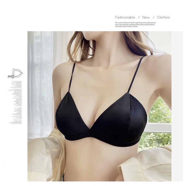 Áo bra Áo lót nữ bralette satin trơn mịn có khóa cài sau quyến rũ 0076