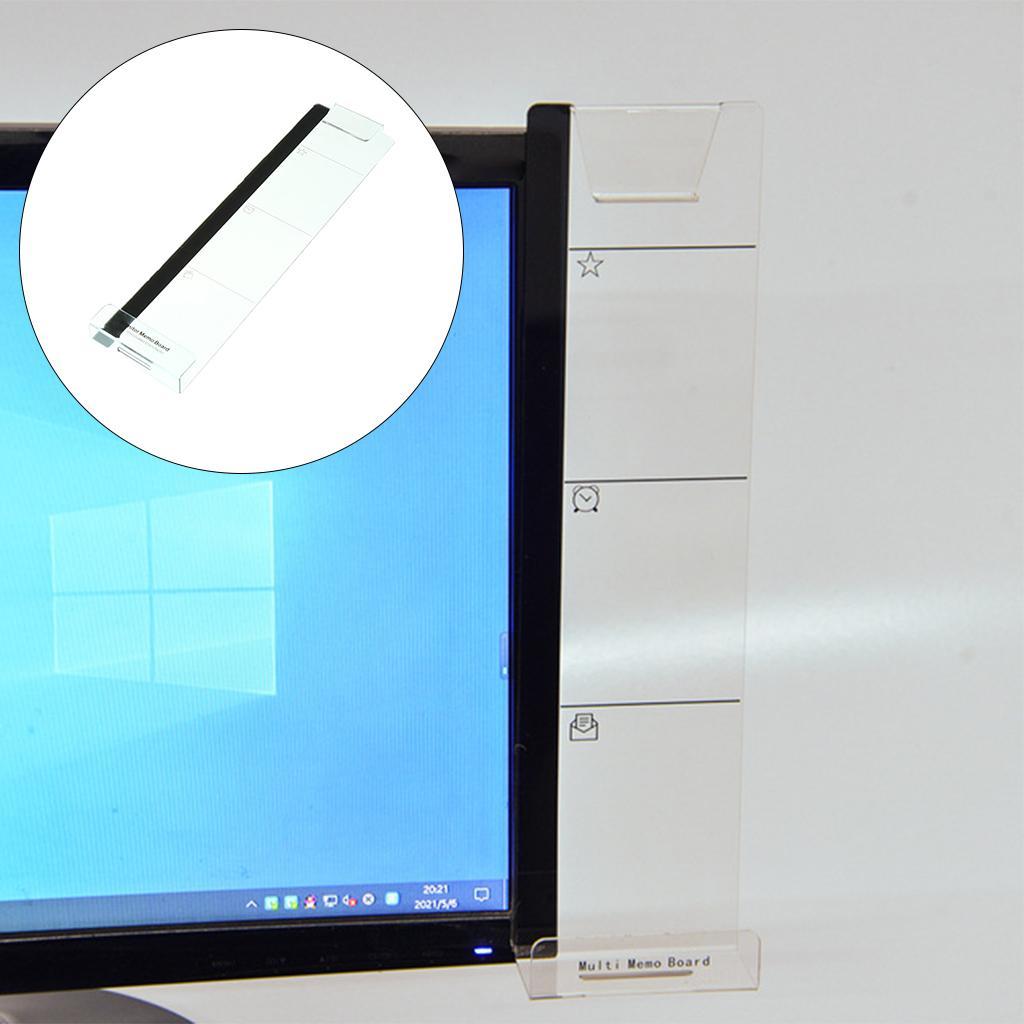 Set of 2 Clear Monitor Memo Board Computer Monitors Side Panel Phone Holder