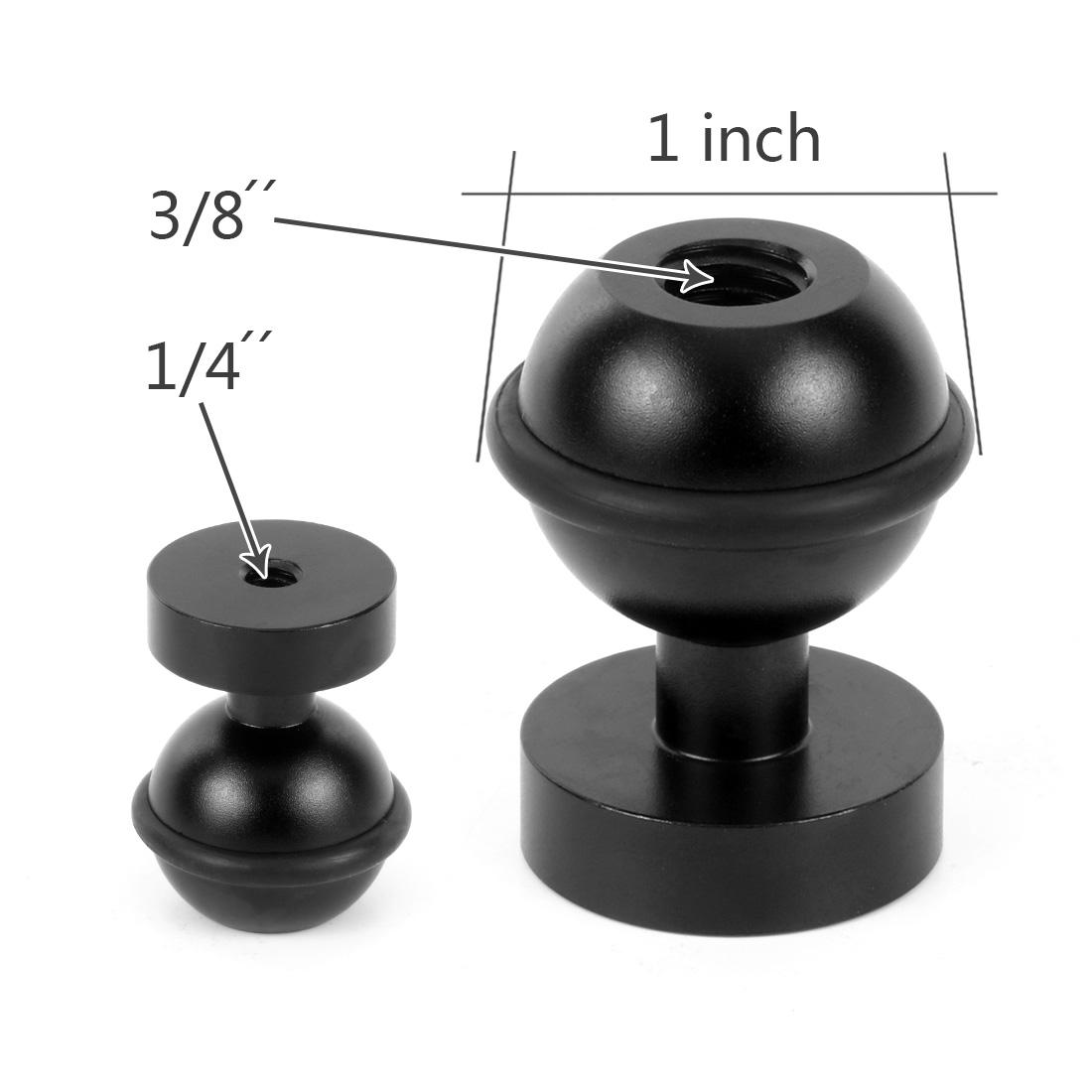 Nhôm hợp kim lặn đèn flash khung đèn chiếu sáng 1 inch 25 mm đầu bóng nóng cánh tay 1/4 3/8 gắn cho goPro dslr khay giàn dưới nước