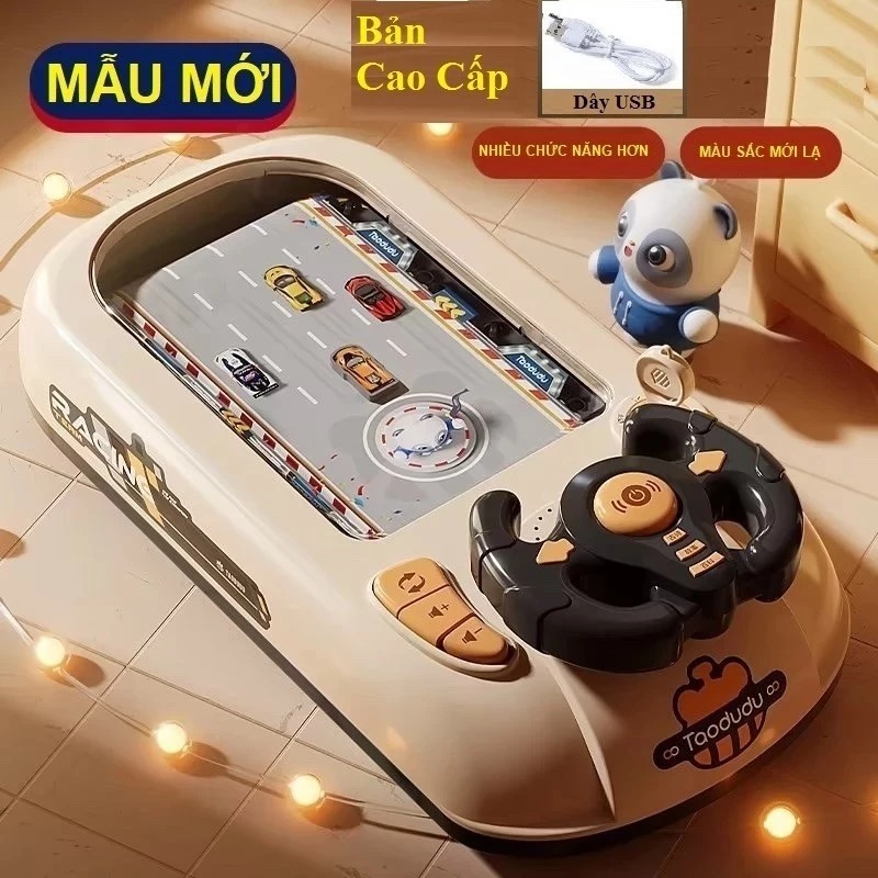 Đồ Chơi Ô Tô Đường Đua Xe Có Màn Hình Chuyển Động Cho Bé Có Vô Lăng Điều Khiển, Quà Tặng Sinh Nhật Cho Bé