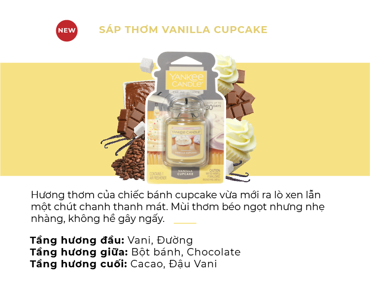 Sáp thơm xe Yankee Candle - Vanilla Cupcake