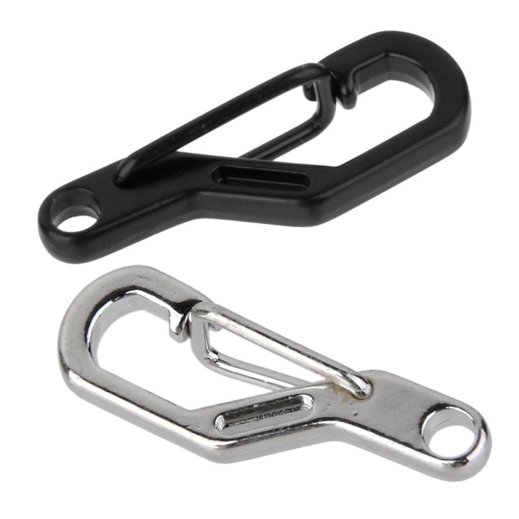 Pack of 10 Camping Hanging Buckle Snap Spring Clip Hook D Ring Carabiner Keychain Key Chain Black