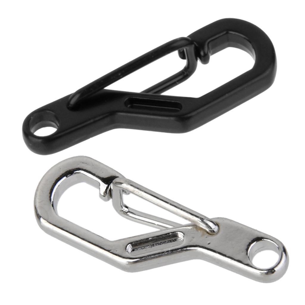 5pcs D Ring Climbing Hanging Buckle Snap Keychain Carabiners - Black