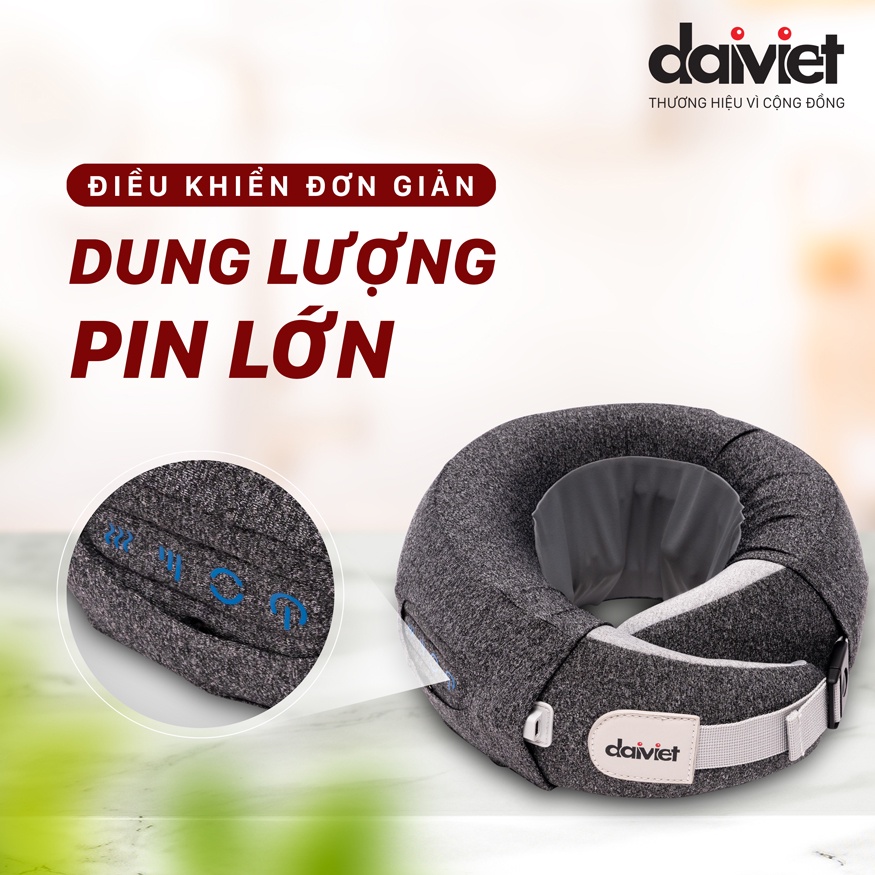 Máy Massage Cổ Đại Việt Con Lăn Cao Cấp Trị Liệu Giảm Đau Mỏi Cổ Vai Gáy DVMG-00001