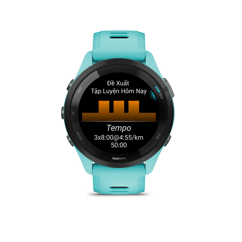 Đồng Hồ Thông Minh Garmin Forerunner 265 Music Wifi GPS (Black/White/Aqua) - Hàng Chính Hãng