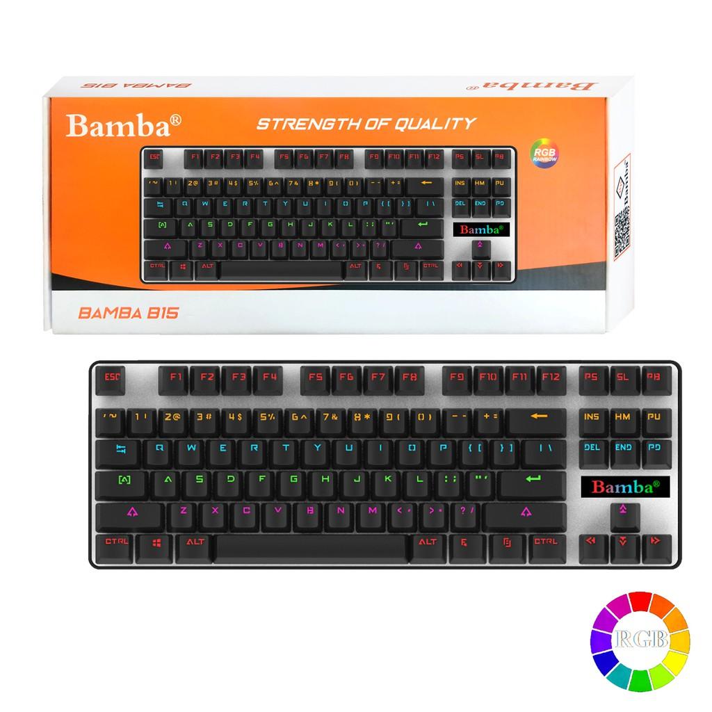 Bàn phím cơ chuyên game B15 có led Rainbow 8 chế độ