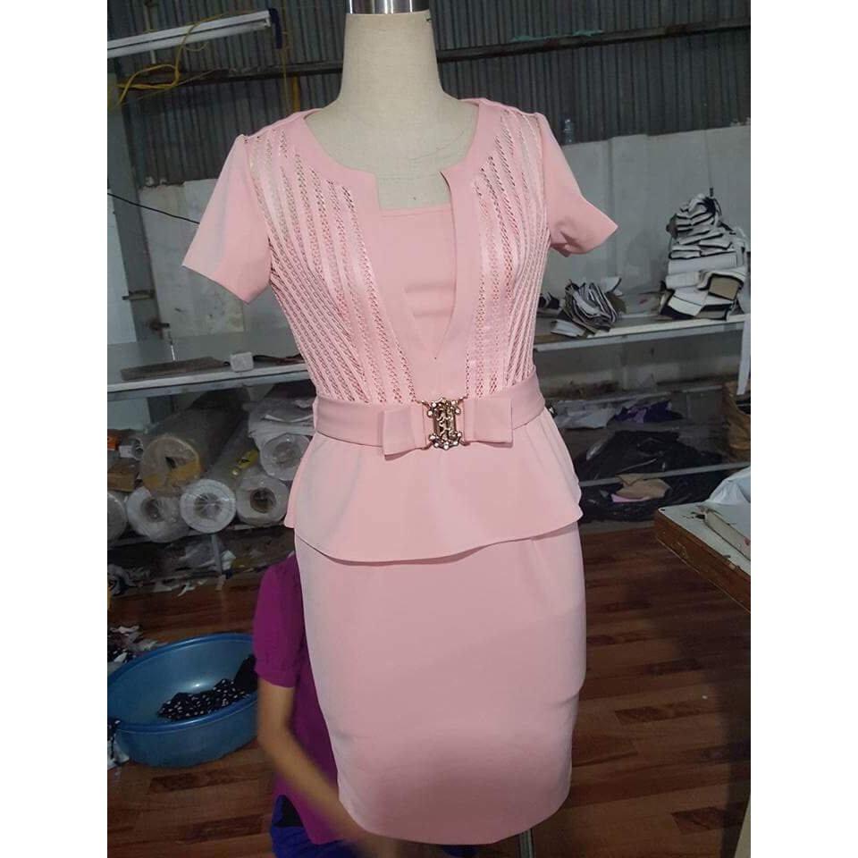 NEW ĐẦM PEPLUM ÁO LƯỚI NGOÀI VHC01