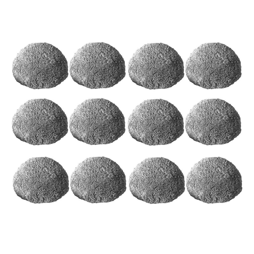 2x12Pieces Cleaning Cloth Pad for Window Vacuum Cleaner  Gray