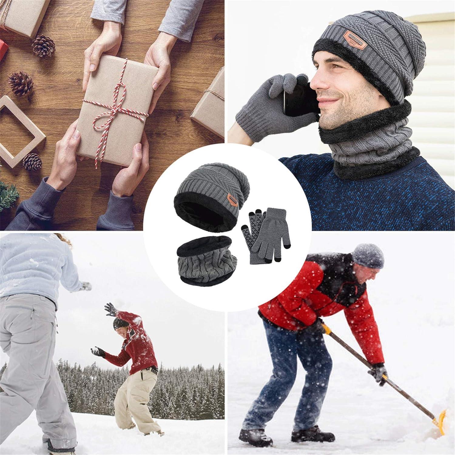 Bộ mũ Mũ Mũ Mũ Mũ Mũ Găng tay Găng tay, Găng tay màn hình cảm ứng Beanie Hat ấm KNIT CAP MÙA HẤP DẪN