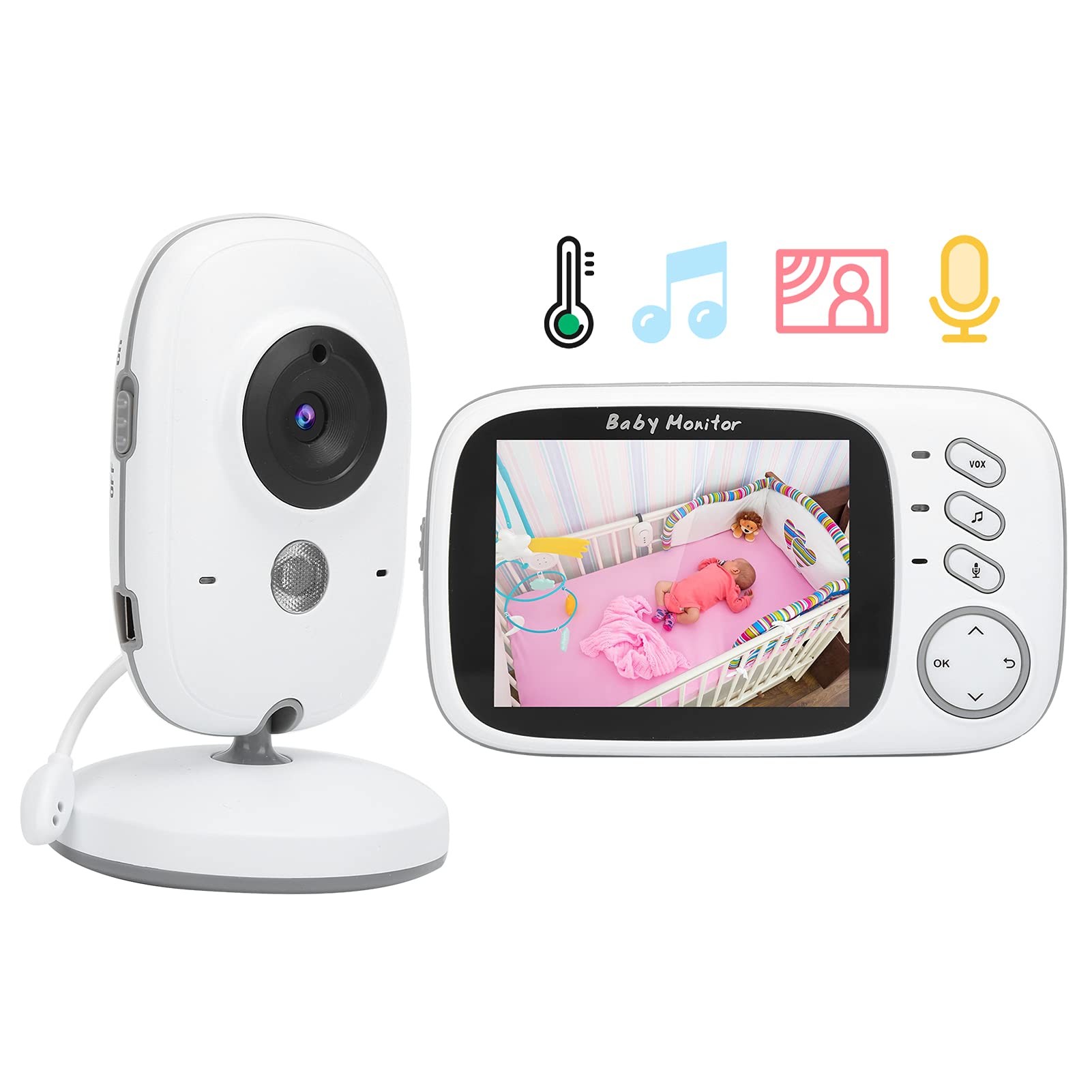 Camera theo dõi trẻ, máy báo khóc đàm thoại 2 chiều Baby Monitor VB603