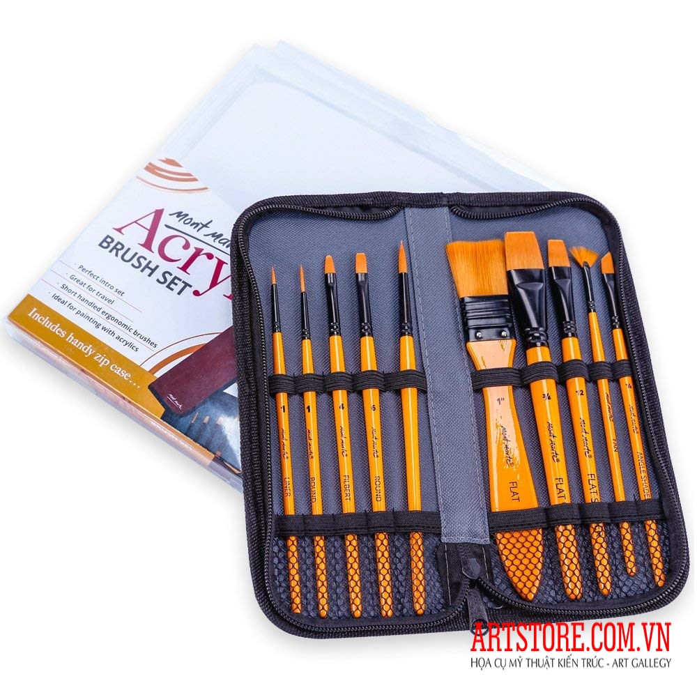 Bộ cọ vẽ Acrylic Mont Marte 11pc