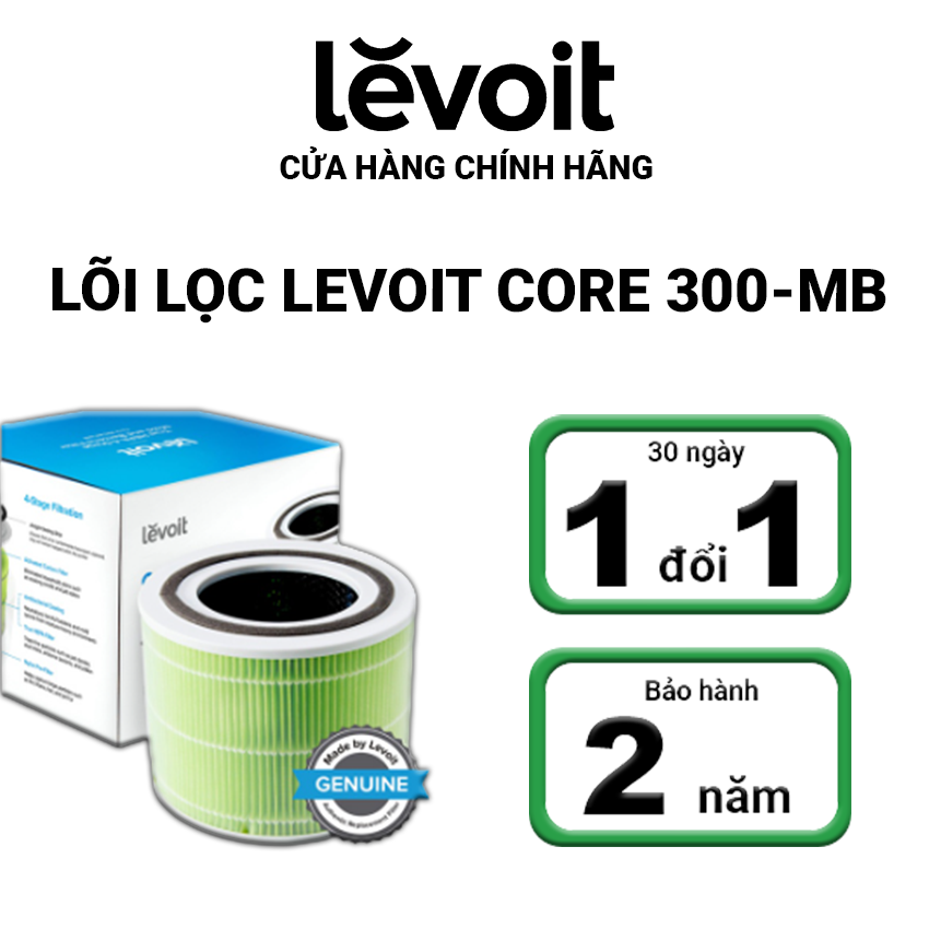 Lõi Lọc Nấm Móc Và Vi Khuẩn Cho Máy Lọc Không Khí Levoit Core 300 RF-MB | Bộ Lọc HEPA 3 Lớp | Hàng Chính Hãng