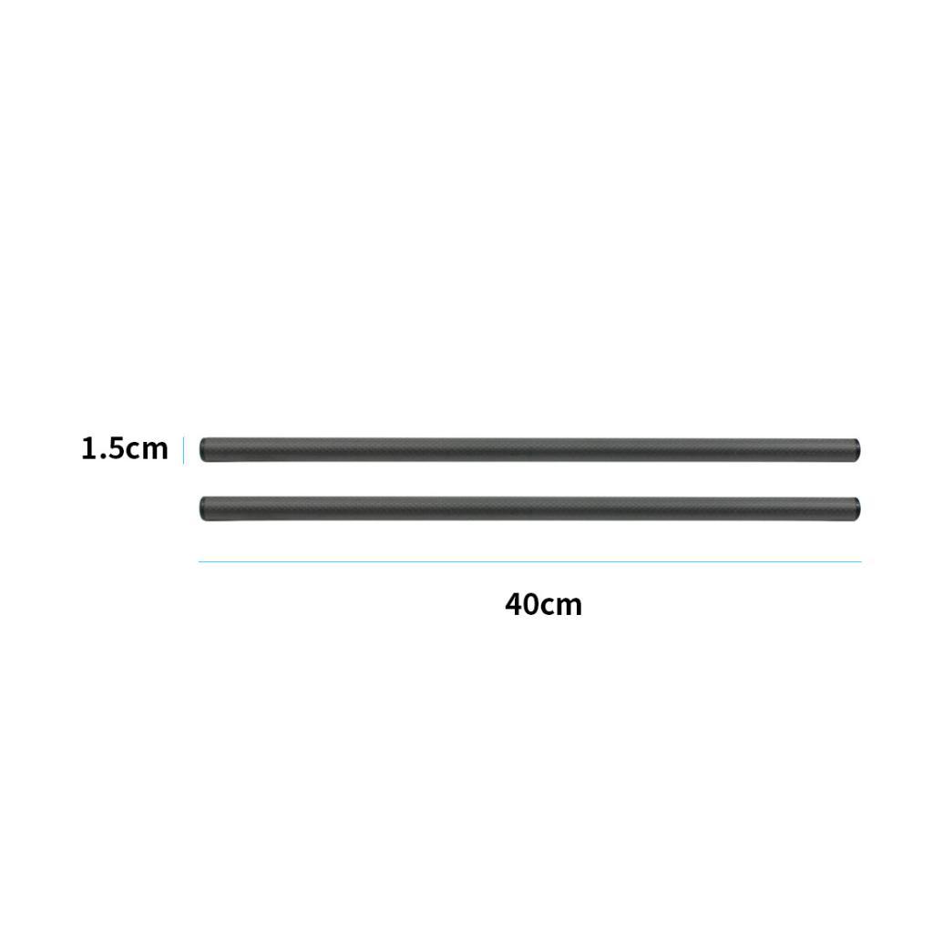 2pcs 40cm 16inch 15mm Carbon Fiber Rod for 15mm Rail DSLR Rig Support System