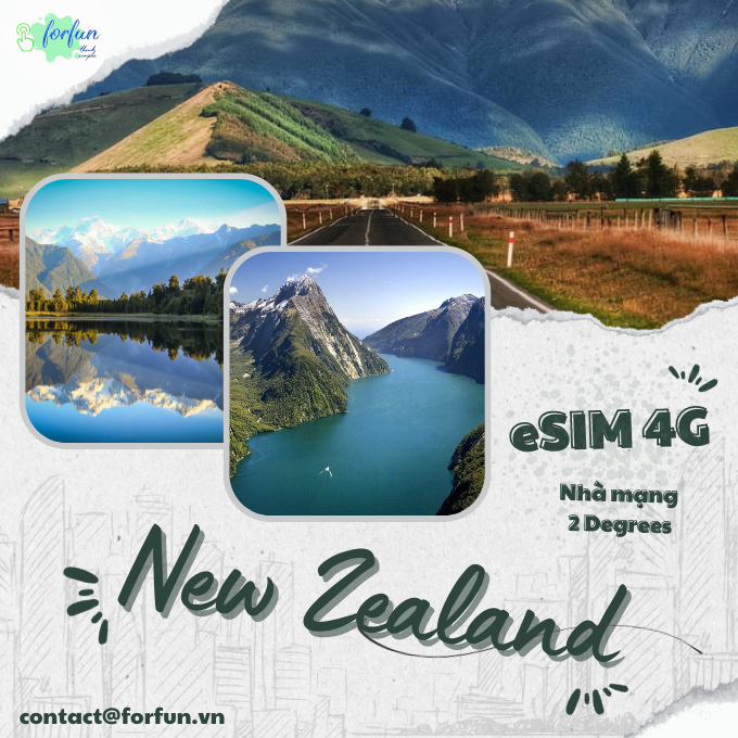 eSim 4G du lịch NewZealand [Giá rẻ - Hỗ trợ 24/7