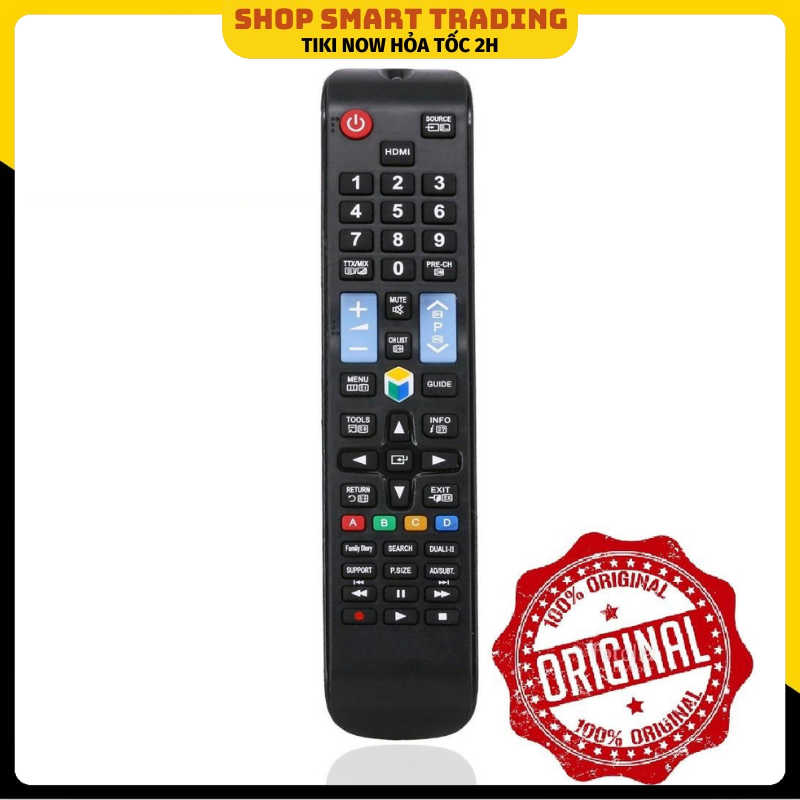 REMOTE ĐIỀU KHIỂN TIVI SS SMART AA59 (ĐEN-DÀI) sử dụng ngay không cần cài đặt khoảng cách sử dụng 8m - Hàng Nhập Khẩu