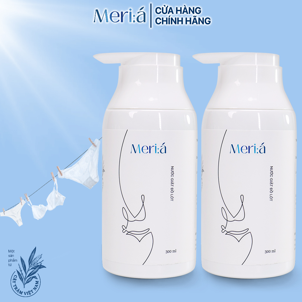 Combo 2 Nước Giặt Đồ Lót Meri:á - Chiết xuất Tràm Trà, Không hóa chất, Kháng khuẩn tự nhiên cao, Khử mùi, Giảm nấm ngứa