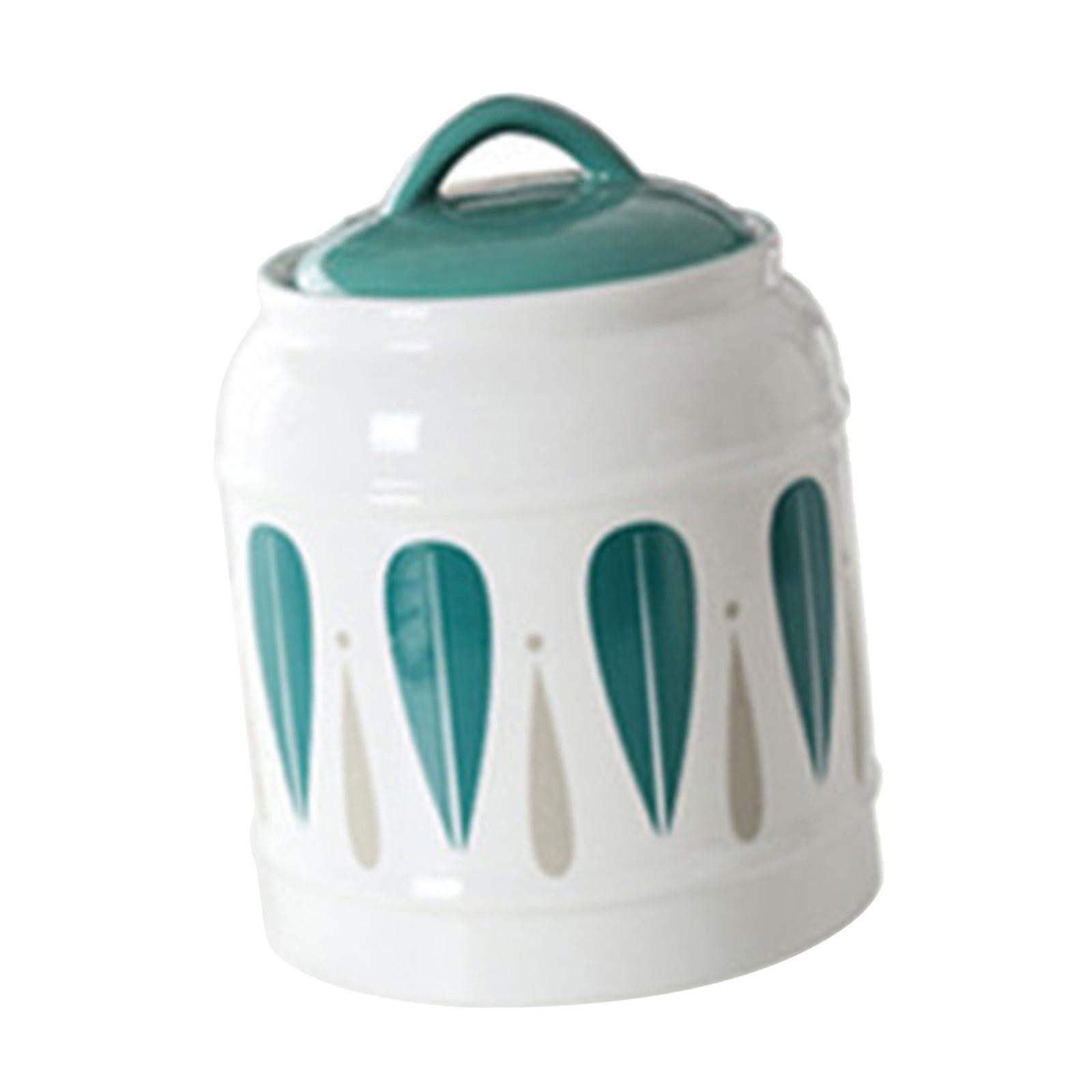 Ceramic Jar with Airtight Lid Food Storage Jar Porcelain Dry Food Container Tea Canister Pet Treat Storage Container for Rice