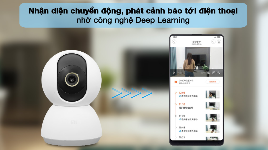 Camera IP Wifi Xiaomi Xoay 360 Độ Phân Giải 2K(2304 x 1296) Giám sát An Ninh - Hàng Chính Hãng