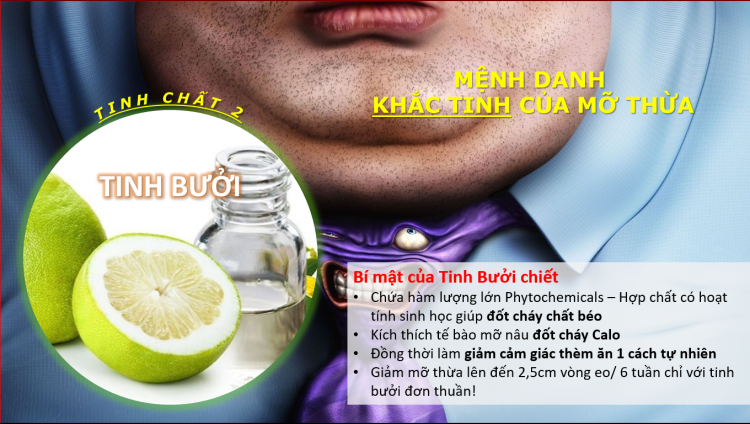 Tinh chất Tinh bưởi giúp đốt cháy calories và giảm thèm ăn tự nhiên