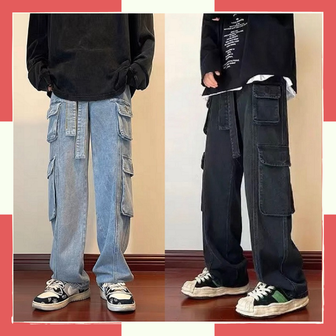 Quần Suông Túi Hộp chất kaki cao cấp basic nam nữ ống suông rộng, Quần lưng thun co giãn 4 màu tôn dáng, form rộng