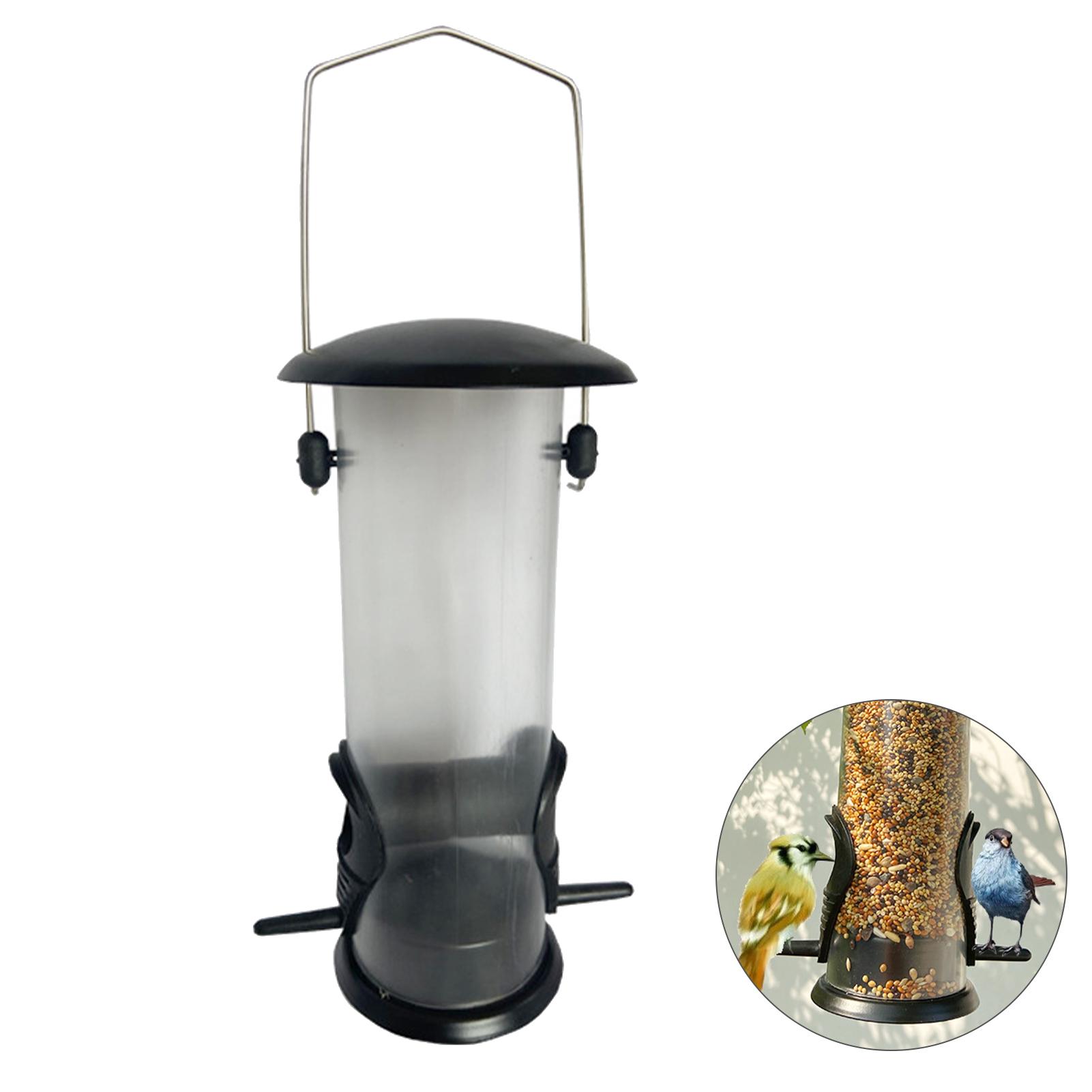 Dụng cụ cho chim ăn dạng ống ngoài trời 420ml với 2 cổng cho ăn