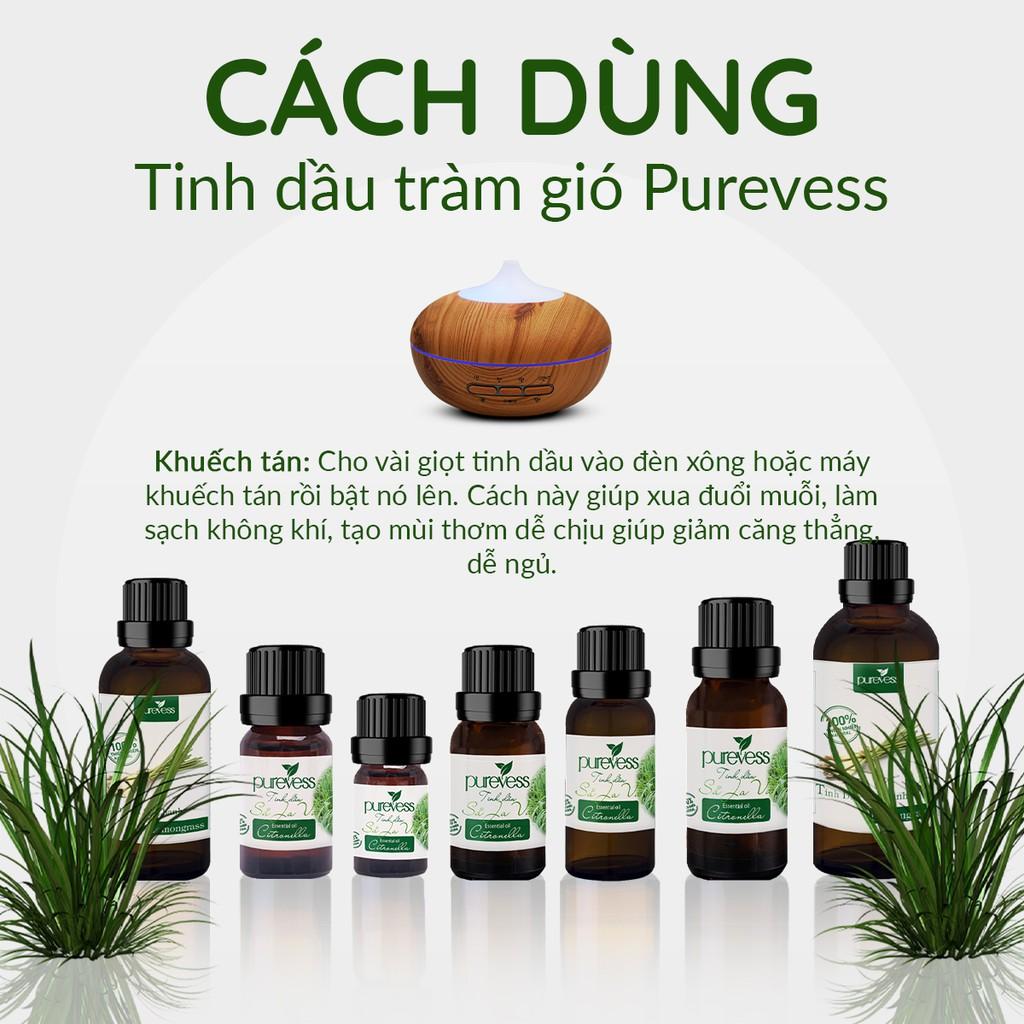 Tinh dầu Sả Java Purevess, tinh dầu thiên nhiên nguyên chất, giúp thư giãn và đuổi muỗi 5ml