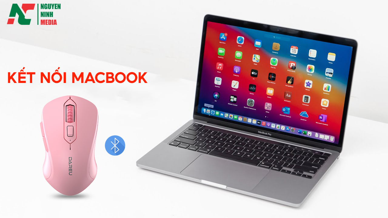 Chuột Bluetooth Dareu LM115B Pink (Màu Hồng) - Kết Nối Điện Thoại, iPad, Macbook - Hàng Chính Hãng