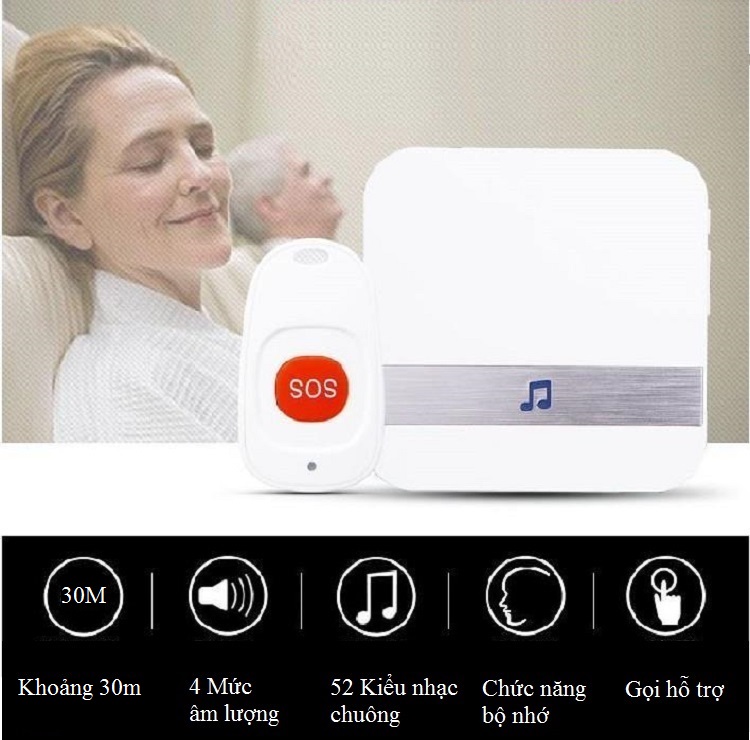 Bộ thiết bị báo SOS cho người già, bệnh nhân V2 - Hàng nhập khẩu