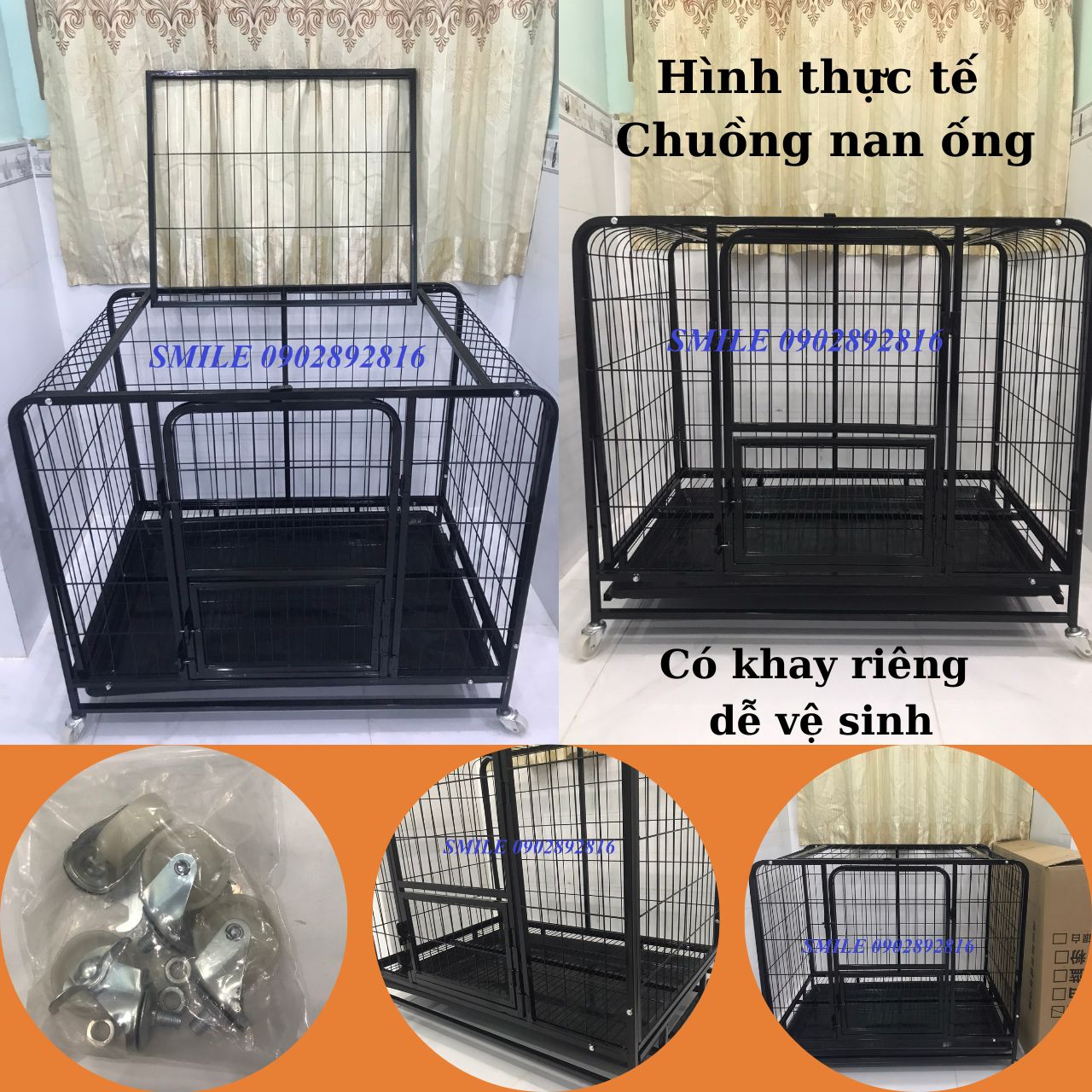 [HÀNG MỚI VỀ] CHUỒNG NAN ỐNG SIÊU DÀY SIZE LỚN DÀNH CHO CHÓ LỚN SIze 80x54x76cm ( thú cưng dưới 15kg)