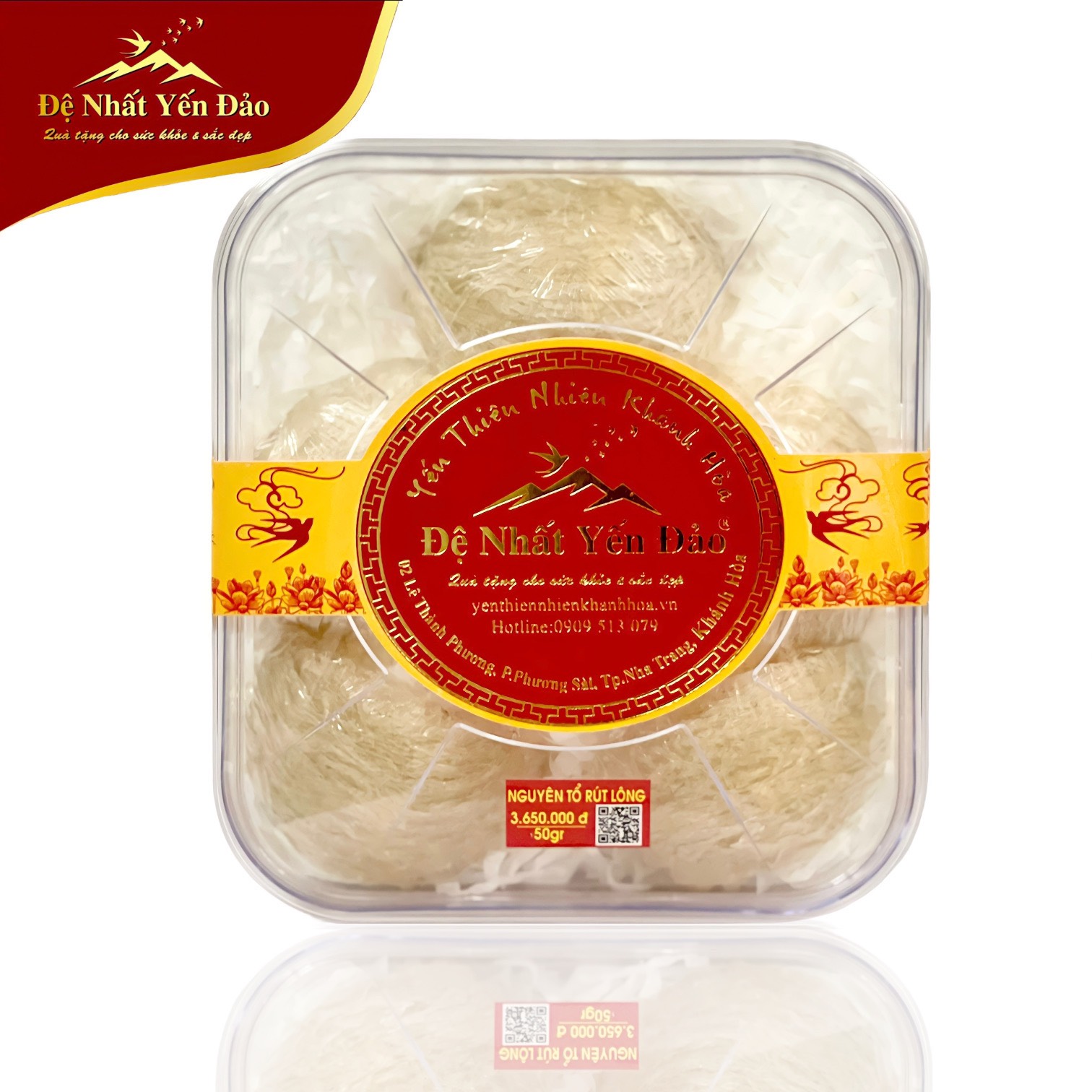 Yến Khánh Hòa - Nguyên Tổ Rút Lông [Hộp 50g] - Đệ Nhất Yến Đảo - Tăng cường sức đề kháng - Bổ phổi - Hỗ trợ điều trị ung thư - Điều hòa huyết áp - Cải thiện giấc ngủ - Bổ khí dưỡng nhan - Tăng cường sinh lực nam nữ