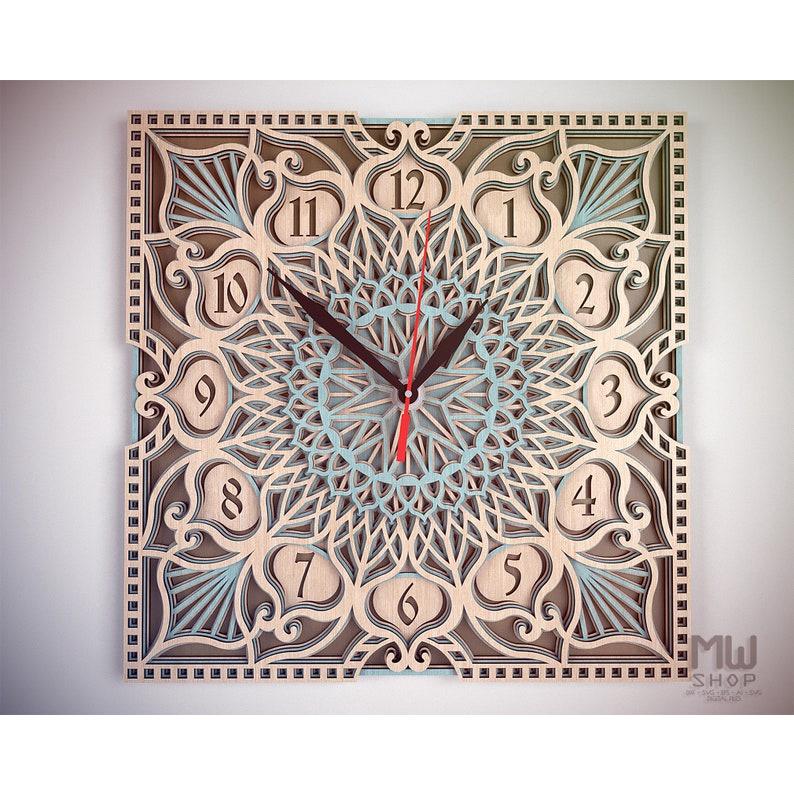 Đồng hồ trang trí kiểu mandala mẫu 19