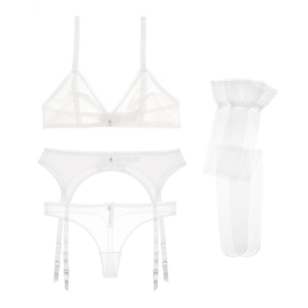 Áo Ngực Sexy + Quần Đùi + Sọc + Tặng Vớ 4 Trong Suốt Quần Lót Dây Giá Rẻ Liền Mạch Bộ Áo Ngực