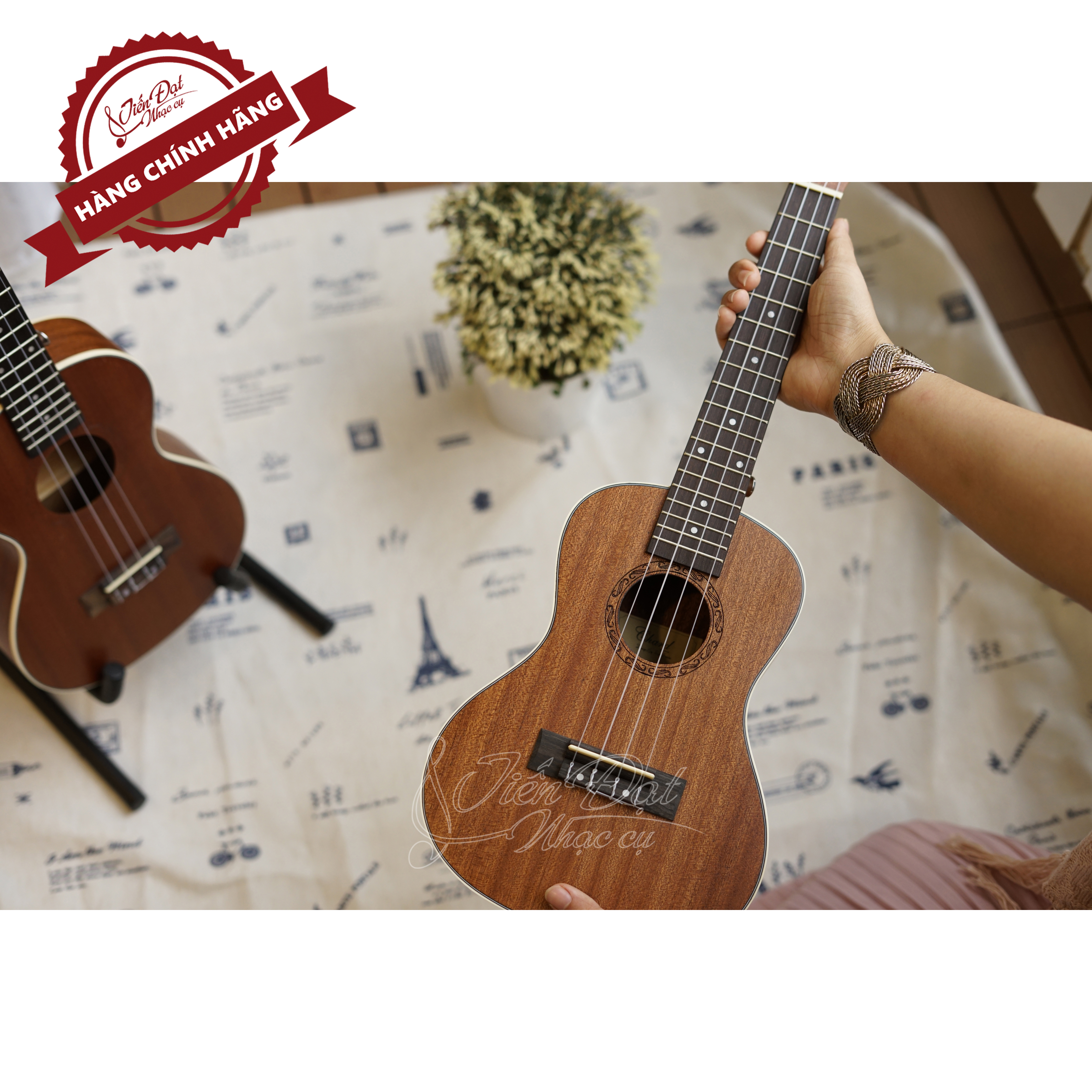 Đàn Ukulele Concert Chard U-24A, Mặt Đàn Gỗ Gụ - Hàng Chính Hãng