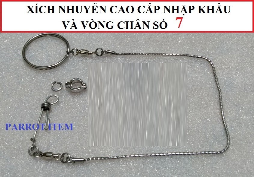 1 cầu đứng cây đậu xoắn trung (40*30*50) kèm xích nhuyễn 0.8 và vòng chân cho các dòng vẹt