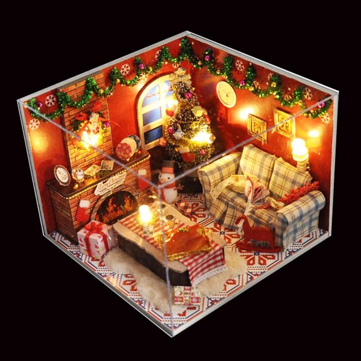 Mô Hình Nhà Gỗ Giáng Sinh Vui Vẻ