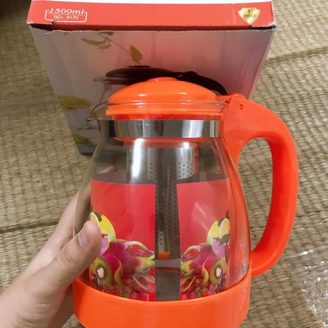 Ấm pha trà thủy tinh chịu nhiệt 1.3l