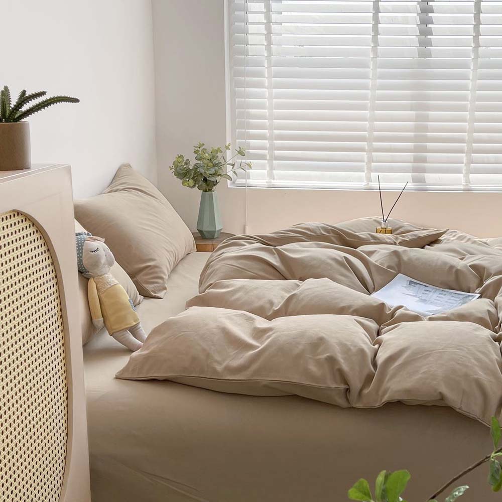 Vỏ Chăn Cotton Lidaco Kích Thước 2Mx2M2 Nhiều Màu Sắc Lựa Chọn - Cotton Tici - Beige